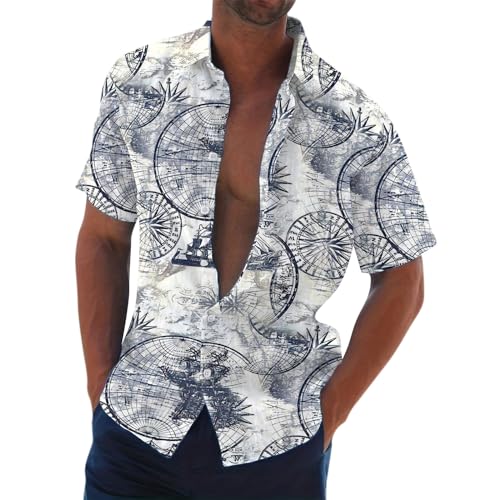 SOOUICKER Hemd Herren 3D Druck Freizeithemden für Herren Kurzarm Hawaiihemd Herren Bunt Kurzarmhemd Herren Große Größen Hemd Herren Regular Fit Farbverlauf Sommerhemd Herren Gemustert von SOOUICKER