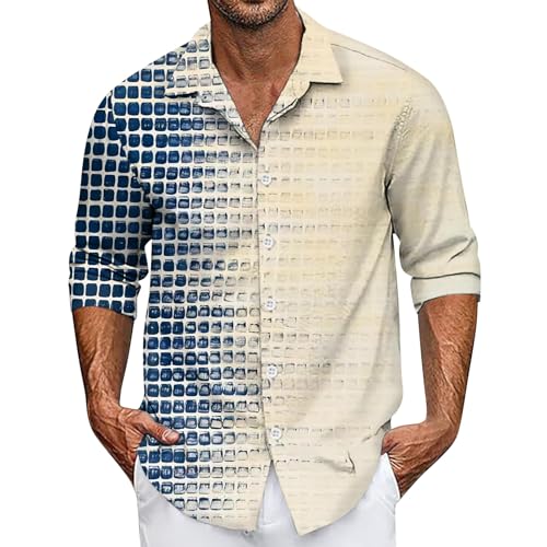 SOOUICKER Hemd Herren 3D Druck Hemd Herren Bunt Langarm Freizeithemden für Herren Sommer Übergröße Sommerhemd Herren Muster Große Größen Hawaii Hemd Männer Langarm Urlaub von SOOUICKER