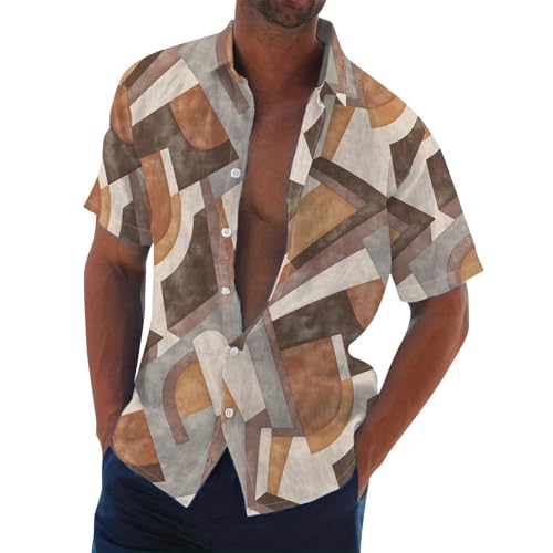 SOOUICKER Hemd Herren Boho Freizeithemden für Herren Kurzarm Hemd Herren Muster Hawaii Hemd Männer Bunt Kurzarmhemd Herren Große Größen Sommerhemd Herren Gemustert Hemd Herren Freizeit von SOOUICKER