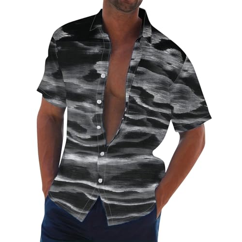 SOOUICKER Hemd Herren Boho Freizeithemden für Herren Kurzarm Hemd Herren Muster Hawaii Hemd Männer Bunt Kurzarmhemd Herren Große Größen Sommerhemd Herren Gemustert Hemd Herren Freizeit von SOOUICKER