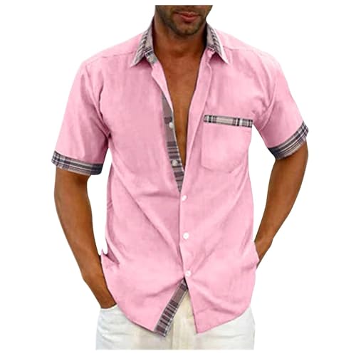SOOUICKER Hemd Herren Kurzarm Casual Freizeithemden für Herren Sommer Übergröße Kurzarmhemd Herren Comfort Fit Sommerhemd Herren Muster Elegant Hemd Herren Freizeit Modern von SOOUICKER