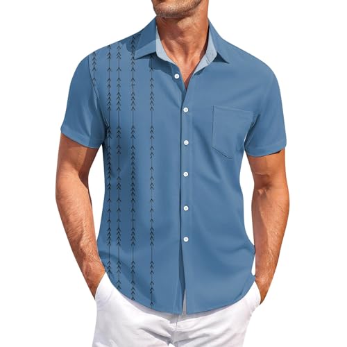 SOOUICKER Hemd Herren Kurzarm Muster Freizeithemden Sommer Kurzarmhemd Vintage Print Sommerhemd Leicht Bunt Herrenhemden Freizeit Modern Fit SOOUICKER Hemd Herren Kurzarm Muster Freizeithemden Sommer Kurzarmhemd Vintage Print Sommerhemd Leicht Bunt Herrenhemden Freizeit Modern Fit von SOOUICKER