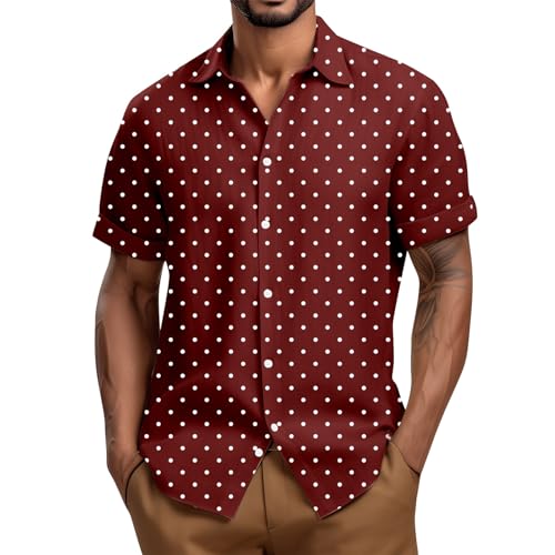SOOUICKER Hemd Herren Kurzarm Muster Gepunktet Freizeithemden für Herren Sommer Übergröße Kurzarmhemd Herren Print Große Größen Sommerhemd Herren Bunt Hemd Herren Party SOOUICKER Hemd Herren Kurzarm Muster Gepunktet Freizeithemden für Herren Sommer Übergröße Kurzarmhemd Herren Print Große Größen Sommerhemd Herren Bunt Hemd Herren Party von SOOUICKER
