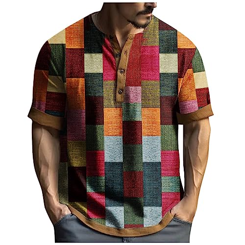 SOOUICKER Henley Shirt Herren Kurzarm Vintage Poloshirt Herren Kariert Ohne Kragen Tshirt Herren Knopfleiste Muster Muskelshirts Herren Kurzarm Bunt Poloshirt Herren mit Aufdruck SOOUICKER Henley Shirt Herren Kurzarm Vintage Poloshirt Herren Kariert Ohne Kragen Tshirt Herren Knopfleiste Muster Muskelshirts Herren Kurzarm Bunt Poloshirt Herren mit Aufdruck von SOOUICKER