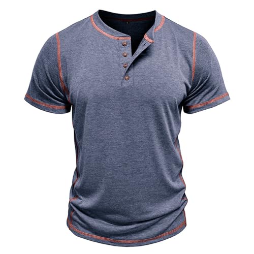SOOUICKER Henley Shirt Herren Kurzarm Vintage Poloshirt Ohne Kragen Tshirt Knopfleiste Zweifarbig Poloshirt Sommer Regular Fit Muskelshirts Kurzarm SOOUICKER Henley Shirt Herren Kurzarm Vintage Poloshirt Ohne Kragen Tshirt Knopfleiste Zweifarbig Poloshirt Sommer Regular Fit Muskelshirts Kurzarm von SOOUICKER