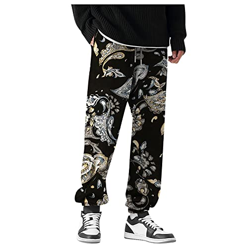 SOOUICKER Herren Jogginghose Bunt Muster Sporthose Herren Weit Freizeithose Herren Modern Jogginghose Herren Mit Aufdruck Jogginghose Herren Hip Hop Freizeithose Herren Mit Bündchen von SOOUICKER