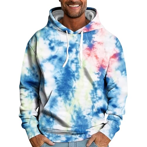 SOOUICKER Hoodie Herren 3D Druck Kapuzenpullover Herren mit Aufdruck Pullover Herren Bunt Batik Sweatshirt Herren Kapuze Hoodie Herren Dicker Stoff Sweatshirt Herren Print Pullover Herren 3D von SOOUICKER