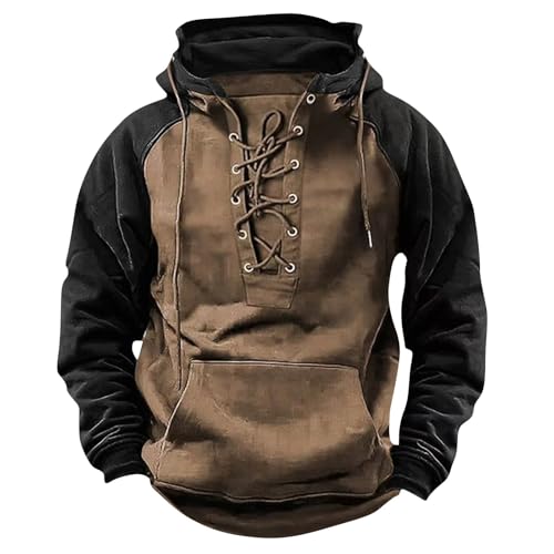 SOOUICKER Hoodie Herren Oversize Vintage Pullover Herren mit Kapuze Zweifarbig Kapuzenpullover Sport Outdoor Pulli Fitness Arbeit Retro SOOUICKER Hoodie Herren Oversize Vintage Pullover Herren mit Kapuze Zweifarbig Kapuzenpullover Sport Outdoor Pulli Fitness Arbeit Retro von SOOUICKER