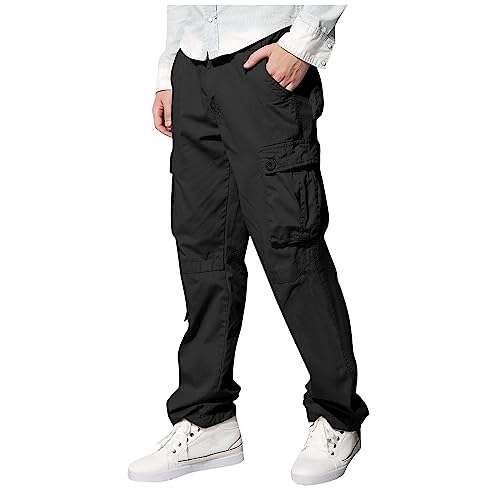 SOOUICKER Hose Herren Regular Fit Stoffhose Herren Cargo Trekkinghose Herren Baumwolle Cargohose Herren Viele Taschen Jogginhose Herren mit Seitentaschen Sporthose Herren Outdoor von SOOUICKER