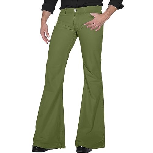 SOOUICKER Hosen Herren Vintage Schlaghose Herren Lang 70er Chino Hose Herren Elegant Karneval Hosen Herren Schlaghose Herren Hippie Hosen Herren überlänge von SOOUICKER