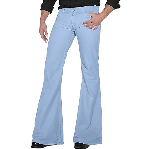 SOOUICKER Hosen Herren Vintage Schlaghose Herren Lang 70er Chino Hose Herren Elegant Karneval Hosen Herren Schlaghose Herren Hippie Hosen Herren überlänge von SOOUICKER