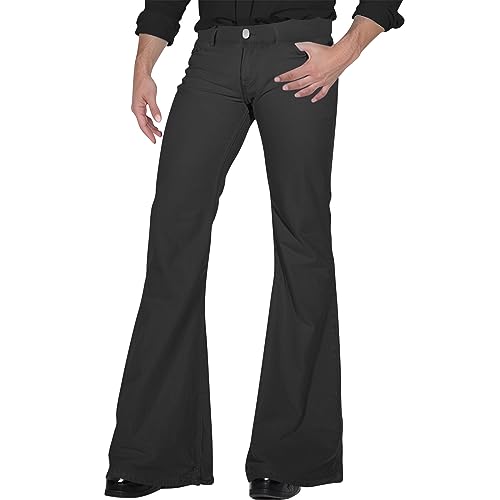 SOOUICKER Hosen Herren Vintage Schlaghose Herren Lang 70er Chino Hose Herren Elegant Karneval Hosen Herren Schlaghose Herren Hippie Hosen Herren überlänge von SOOUICKER