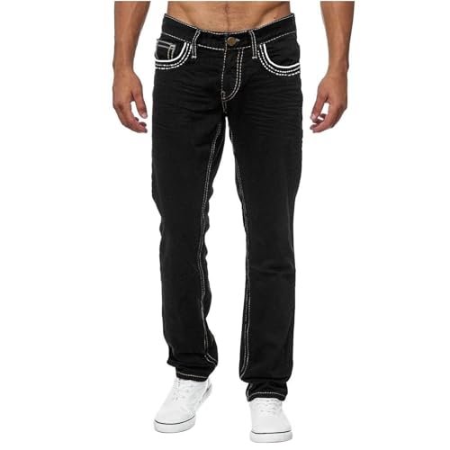 SOOUICKER Jeans Herren Stretch Chino Hose Herren Regular Fit Jeans Herren Straight Jeans Herren Comfort Fit Jeans Herren Denim Elegant Schwarze Jeans Herren Slim Fit Hosen Herren Jeans Modern von SOOUICKER