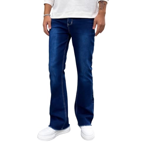 SOOUICKER Jeans Herren Stretch Regular Fit Hosen Herren Denim Comfort Fit Jeans Straight Bootcut Schlaghose Freizeithose Lang Modern Weit Elegant Vintage von SOOUICKER