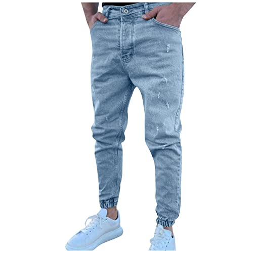 SOOUICKER Jeans Herren Tapered Fit Fashion Trainingshose Herren Jeansoptik Jeans Herren Destroyed Look Freizeithose Herren Modern Jeans Herren Loose Fit Jogging Jeans Herren Stretch von SOOUICKER