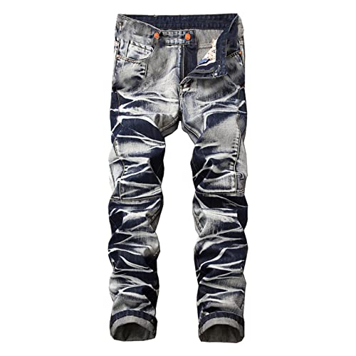 SOOUICKER Jeans Herren Vintage Jeans Herren Used Look Jeans Herren Straight Jeans Herren Slim Fit Stretch Jeans Herren Denim Wanderhose Herren Jeans Jeans Herren Tapered Fit von SOOUICKER