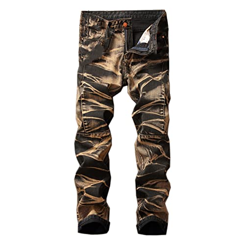 SOOUICKER Jeans Herren Vintage Jeans Herren Used Look Jeans Herren Straight Jeans Herren Slim Fit Stretch Jeans Herren Denim Wanderhose Herren Jeans Jeans Herren Tapered Fit von SOOUICKER