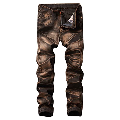 SOOUICKER Jeans Herren Vintage Jeans Herren Used Look Jeans Herren Straight Jeans Herren Slim Fit Stretch Jeans Herren Denim Wanderhose Herren Jeans Jeans Herren Tapered Fit von SOOUICKER