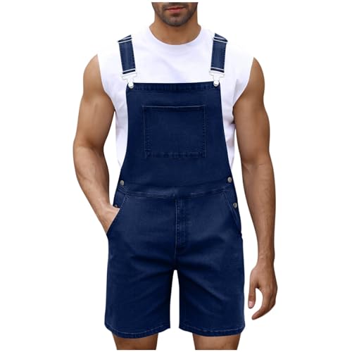 SOOUICKER Jeans Latzhose Herren Kurz 90er Arbeitslatzhose Jeans Herren Sommer Stretch Kurze Hosen Latz Modern Cargo Latzhose Denim Freizeit Outdoor von SOOUICKER