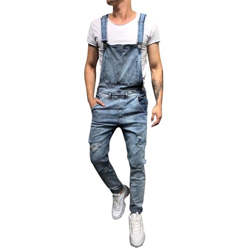SOOUICKER Jeans Latzhose Herren Slim Fit Jeans Overall Herren Latzhose Herren Modern Freizeit Latzhose Herren Arbeitshose Jeans Latzhose Herren Stretch Cargo Latzhose Herren Jeans von SOOUICKER