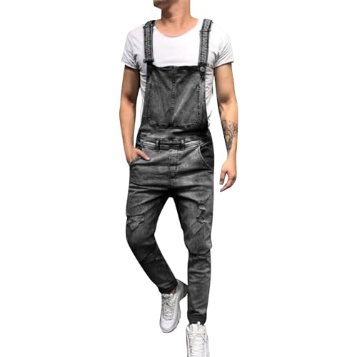 SOOUICKER Jeans Latzhose Herren Slim Fit Jeans Overall Herren Latzhose Herren Modern Freizeit Latzhose Herren Arbeitshose Jeans Latzhose Herren Stretch Cargo Latzhose Herren Jeans von SOOUICKER