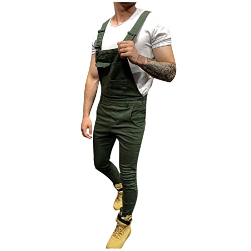 SOOUICKER Jeans Latzhose Herren Stretch 90er Latzhose Herren Modern Latzhose Herren Outdoor Freizeit Latzhose Herren Denim Modisch Jeans Overall Herren Schwarz Outdoor Hosen für Herren von SOOUICKER