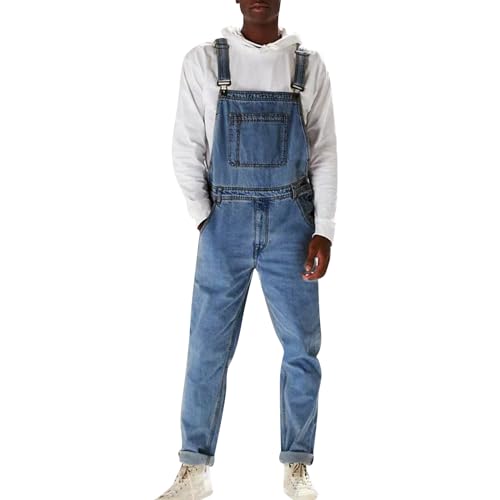 SOOUICKER Jeans Latzhose Herren Stretch Jeans Overall Herren Latzhose Herren Jeans 90er Baggy Latzhose Herren Arbeitshose Jeans Cargo Latzhose Herren Jeans Latzhose Herren Freizeit von SOOUICKER