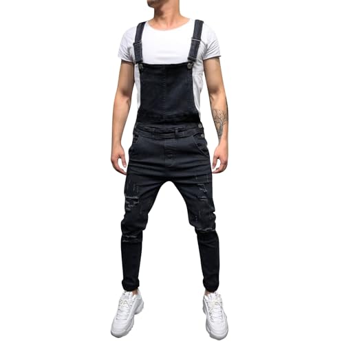 SOOUICKER Jeans Latzhose Herren Stretch Latzhose Herren Slim Fit Jeans Overall Herren Latzhose Herren Modern Freizeit Latzhose Herren Arbeitshose Jeans Cargo Latzhose Herren Jeans von SOOUICKER