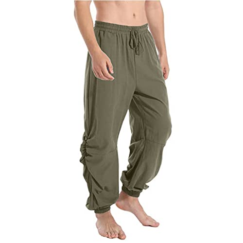 SOOUICKER Jogginghose Herren Baggy Leinenhose Herren Jogging Sommerhose Herren Leicht Lang Jogginghose Herren Leinen Mit Bündchen Trainingshose Herren Dünn Jogginghose Herren Leichter Stoff von SOOUICKER