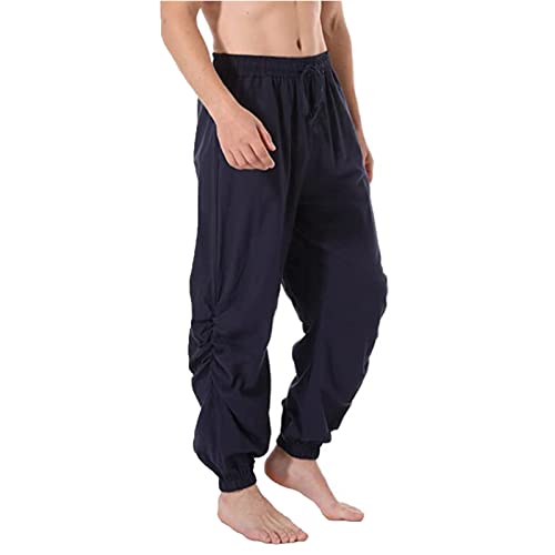 SOOUICKER Jogginghose Herren Baggy Leinenhose Herren Jogging Sommerhose Herren Leicht Lang Jogginghose Herren Leinen Mit Bündchen Trainingshose Herren Dünn Jogginghose Herren Leichter Stoff von SOOUICKER