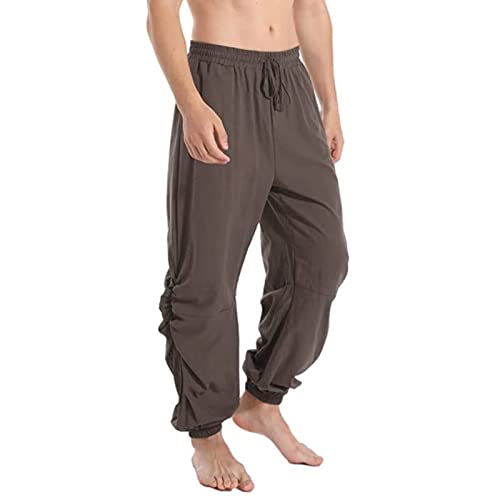 SOOUICKER Jogginghose Herren Baggy Leinenhose Herren Jogging Sommerhose Herren Leicht Lang Jogginghose Herren Leinen Mit Bündchen Trainingshose Herren Dünn Jogginghose Herren Leichter Stoff von SOOUICKER