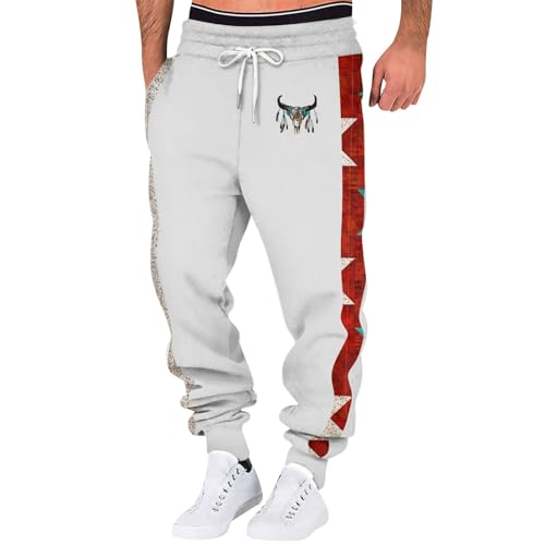 SOOUICKER Jogginghose Herren Baggy mit Print Sporthose Herren Lang Fitness Trainingshose Herren Bunt Freizeithose Herren Modern mit Bündchen Jogginghose Herren Muster Locker von SOOUICKER