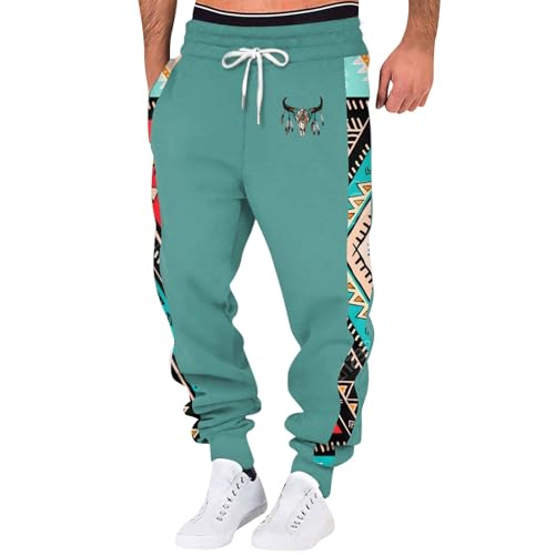 SOOUICKER Jogginghose Herren Baggy mit Print Trainingshose Herren Bunt Sporthose Herren Lang Fitness Jogginghose Herren Muster Vintage Freizeithose Herren Modern mit Bündchen von SOOUICKER