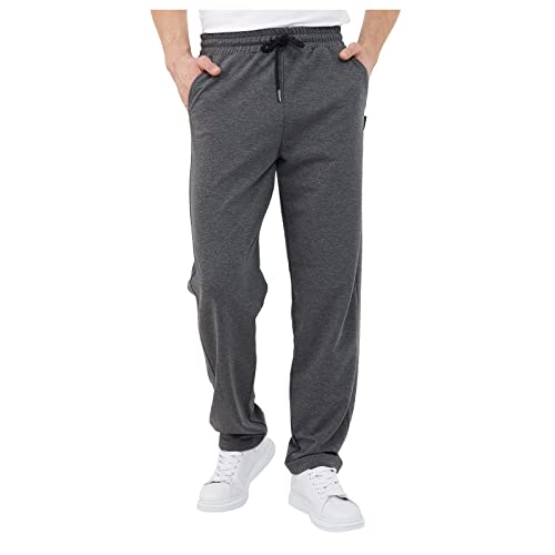 SOOUICKER Jogginghose Herren Dicker Stoff Sporthose Herren Lang Baumwolle Trainingshose Herren Mit Taschen Freizeithose Herren Ohne Bund Unten Herren Jogginghose Gerades Bein von SOOUICKER