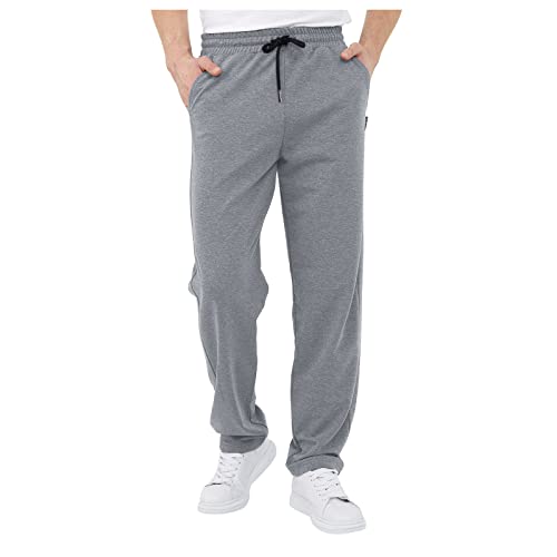 SOOUICKER Jogginghose Herren Dicker Stoff Sporthose Herren Lang Baumwolle Trainingshose Herren Mit Taschen Freizeithose Herren Ohne Bund Unten Herren Jogginghose Gerades Bein von SOOUICKER