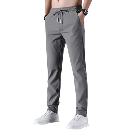 SOOUICKER Jogginghose Herren Elegant Slim Fit Trainingshose Sommer Leicht Chino Hose Herren Stretch Tapered Freizeithose Dünn mit Gummizug Ohne Bündchen Stoffhose Business von SOOUICKER