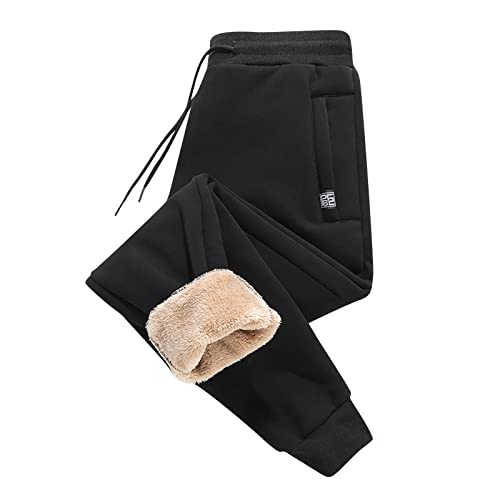 SOOUICKER Jogginghose Herren Fleece Gefüttert Thermohose Herren Sport Trainingshose Herren Warm Sporthose Herren Winter Jogginghose Herren Dicker Stoff Jogginghose Herren Warm von SOOUICKER