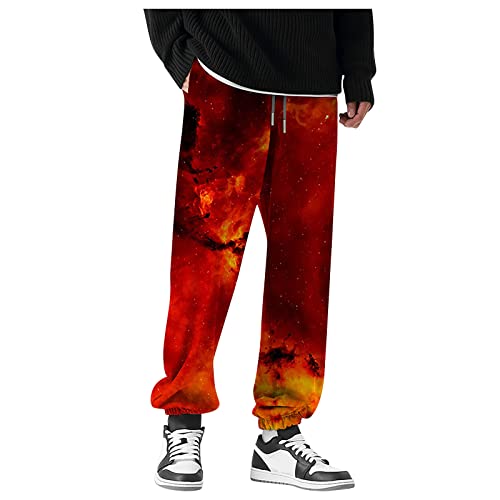 SOOUICKER Jogginghose Herren Hip Hop Freizeithose Herren Mit Bündchen Herren Jogginghose Bunt Muster Sporthose Herren Weit Freizeithose Herren Modern Jogginghose Herren Mit Aufdruck von SOOUICKER