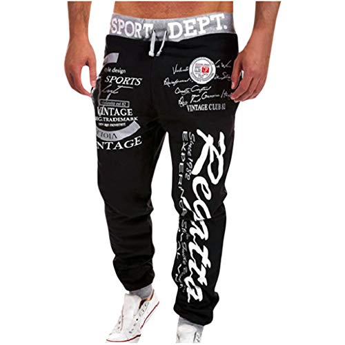 SOOUICKER Jogginghose Herren Hip Hop Jogginghose Herren Muster Herren Jogginghose Mit Motiv Breite Jogginghose Herren Mit Aufdruck Trainingshose Herren Weit Sporthose Herren Mit Taschen von SOOUICKER