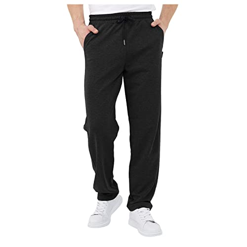 SOOUICKER Jogginghose Herren Ohne Bund Unten Trainingshose Herren Ohne Bündchen Sporthose Herren Fitness Freizeithose Herren Mit Gummibund Jogginghose Herren Gerades Bein Regular Fit von SOOUICKER