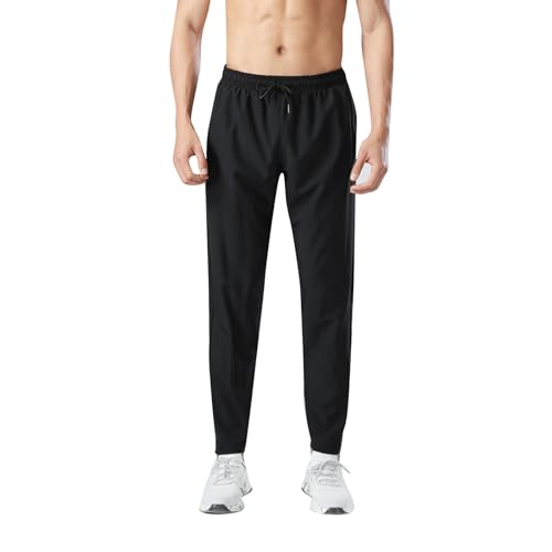 SOOUICKER Jogginghose Herren Sommer Leicht Trainingshose Herren Slim Fit Reißverschlusstaschen Sporthose Herren Lang Fitness Freizeithose Herren mit Gummizug Jogginghose Herren Stretch von SOOUICKER