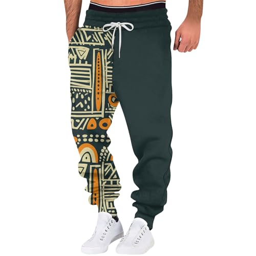 SOOUICKER Jogginghose Herren Vintage Baggy Trainingshose Herren Bunt Freizeithose Herren mit Bündchen Jogginghose Herren mit Aufdruck Muster Sporthose Herren Fitness Lang Relaxed Fit von SOOUICKER
