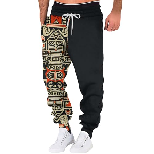 SOOUICKER Jogginghose Herren Vintage Baggy Trainingshose Herren Bunt Freizeithose Herren mit Bündchen Jogginghose Herren mit Aufdruck Muster Sporthose Herren Fitness Lang Relaxed Fit von SOOUICKER