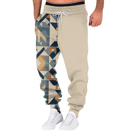 SOOUICKER Jogginghose Herren Vintage mit Motiv Trainingshose Herren Bunt Freizeithose Herren mit Bündchen Jogginhose Herren Baggy mit Aufdruck Sporthose Herren Fitness Lang von SOOUICKER
