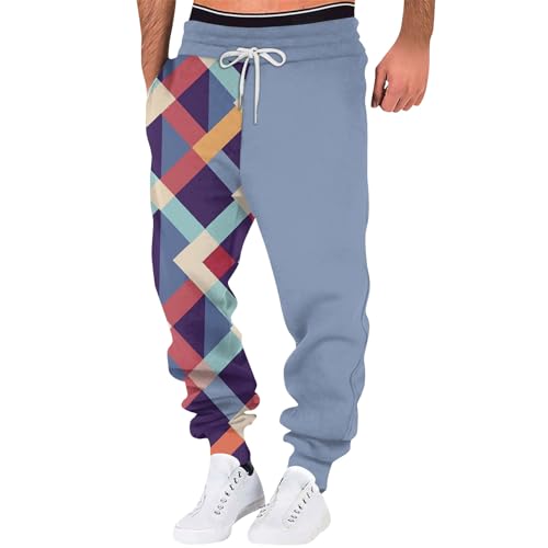 SOOUICKER Jogginghose Herren Vintage mit Motiv Trainingshose Herren Bunt Freizeithose Herren mit Bündchen Jogginhose Herren Baggy mit Aufdruck Sporthose Herren Fitness Lang von SOOUICKER
