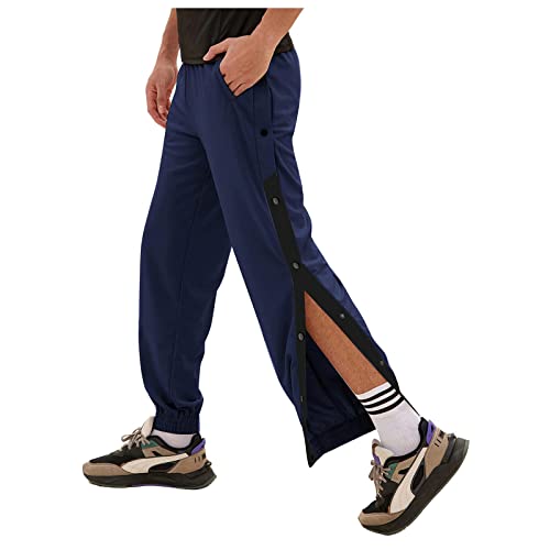 SOOUICKER Jogginghose Herren Zum Aufknöpfen Trainingshose Herren Offenes Bein Sporthose Herren Fitness Herren Jogginghose Mit Knopfleiste Sporthose Herren Mit Taschen Zweifarbig von SOOUICKER