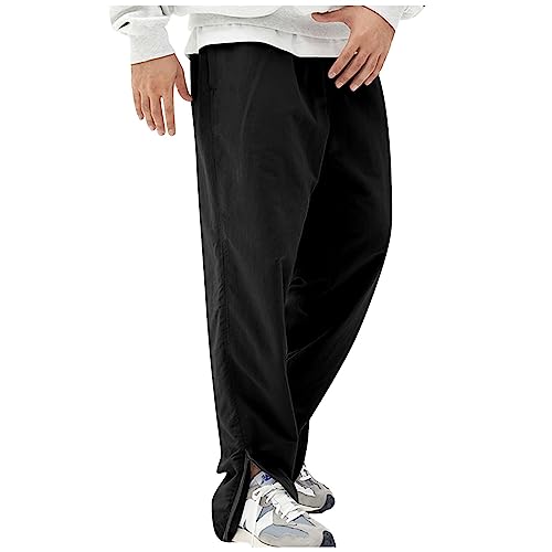 SOOUICKER Jogginghose Herren mit Reissverschluss Am Bein Trainingshose Herren Offenes Bein Sporthose Herren Fitness Freizeithose Herren mit Gummizug Jogginghose Herren Slim Fit von SOOUICKER