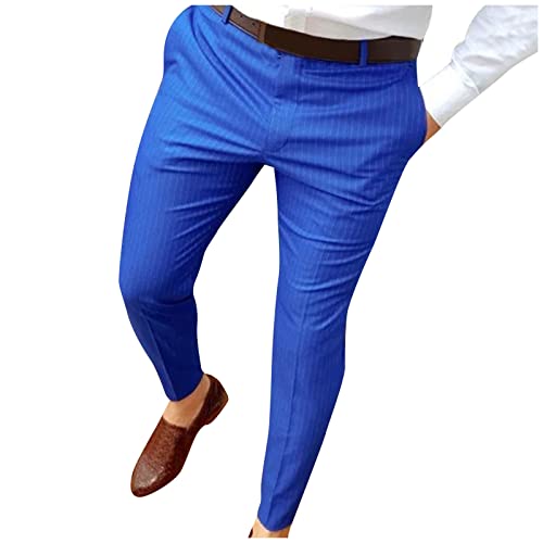 SOOUICKER Kariert Jogginghose Herren Anzug Optik Chino Hose Herren Slim Fit Anzughose Herren Gestreift Chino Hose Herren Stretch Karierte Hose Herren Chino Chino Hose Herren Flex Elegant Skinny Fit von SOOUICKER