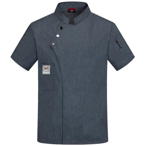 SOOUICKER Kochjacke Herren Kurzarm Kochhemd Kurzarm Regular Fit Hemd Herren Stehkragen Kurzarmhemd Sommer Kochkleidung Unisex Restaurant Küchenchef Uniform Hemd SOOUICKER Kochjacke Herren Kurzarm Kochhemd Kurzarm Regular Fit Hemd Herren Stehkragen Kurzarmhemd Sommer Kochkleidung Unisex Restaurant Küchenchef Uniform Hemd von SOOUICKER