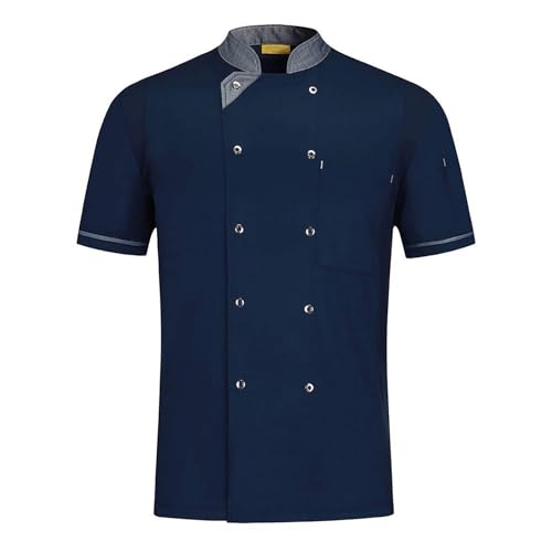 SOOUICKER Kochjacke Herren mit Druckknöpfen Kurzarm Bäckerjacke Kochhemd Unisex Regular Fit Kochkleidung Damen Professional Chef Uniform von SOOUICKER